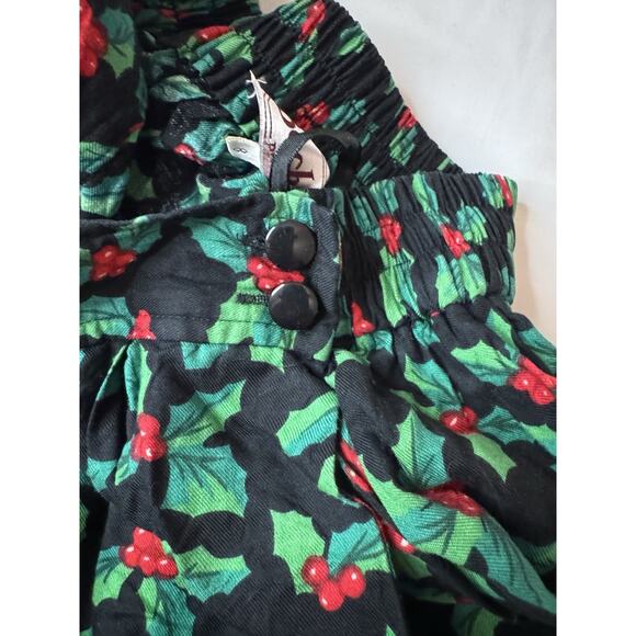 Vintage Bechamel Size 8 Petite 8P Christmas Holiday Stretch Skirt Holly Print - Picture 9 of 9